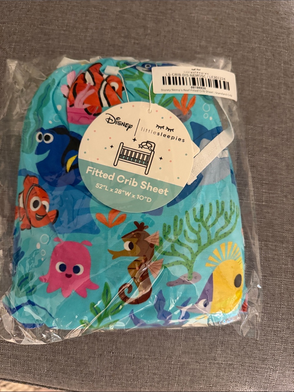 Little Sleepies Aqua Reef Finding Nemo Fitted Crib Sheet
